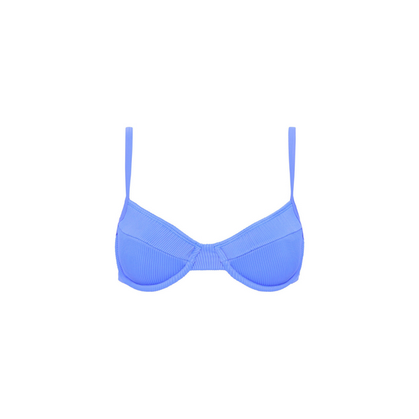 Ditzy Underwire Bra Bikini Top - Breezy Blue Ribbed –Kulani Kinis