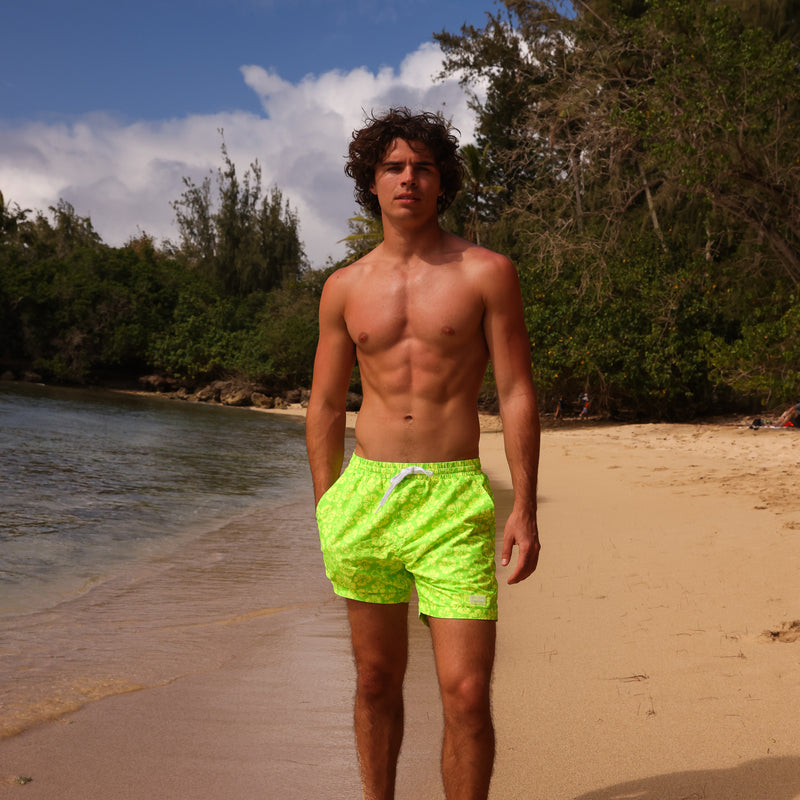 Men's Swim Trunks - Aloha Lime