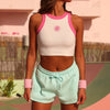 Embroidered Track Shorts - Jelly Mint