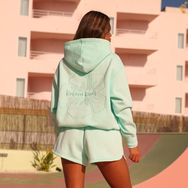 Embroidered Track Shorts - Jelly Mint