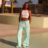 Embroidered Crop Tank Top - Pink Skies