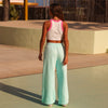 Embroidered Track Pants - Jelly Mint