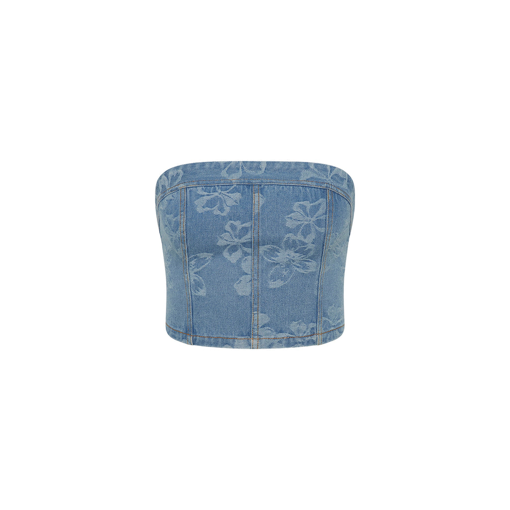 Strapless Bustier Top - Dixie Denim