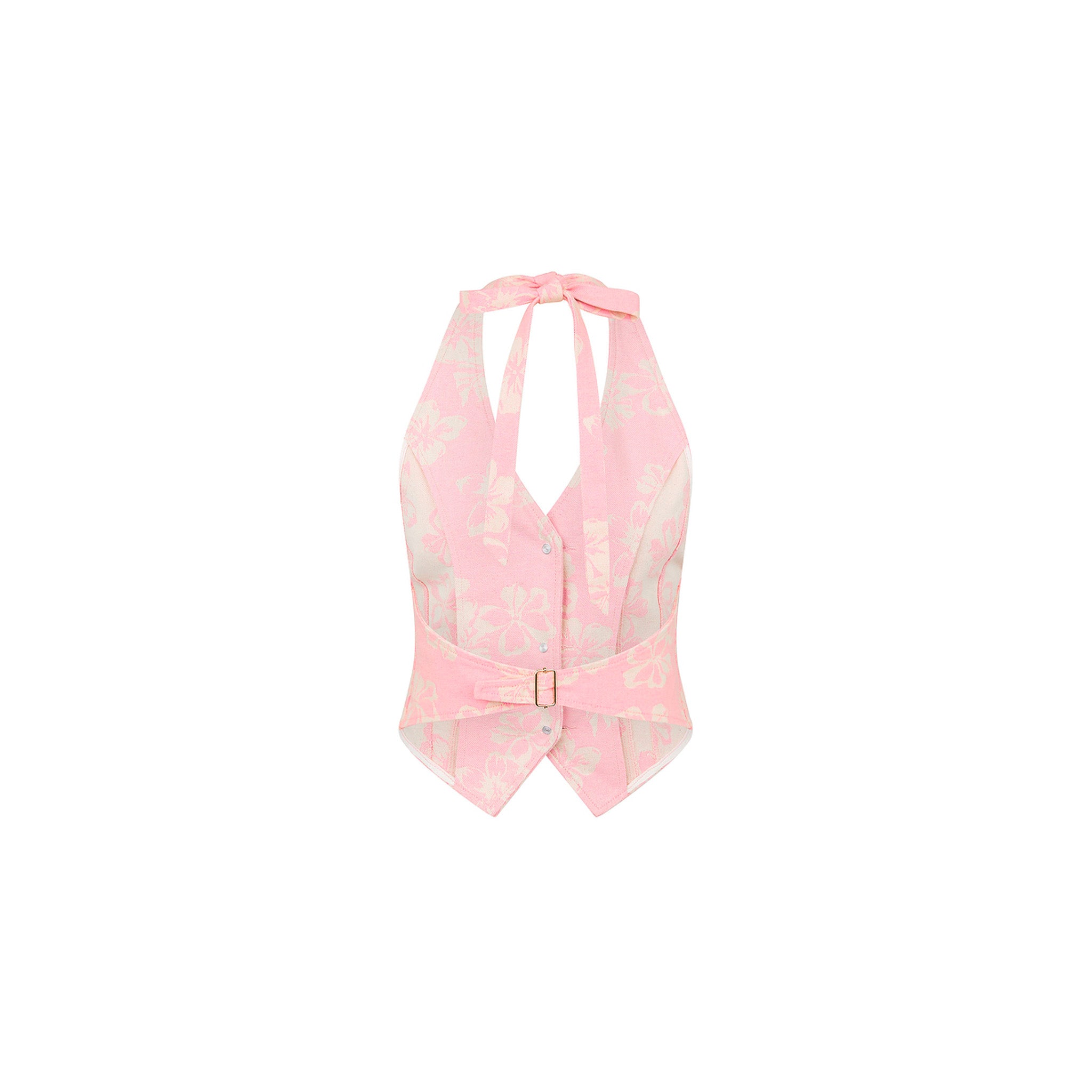 Halter Open Back Vest - Pixie Denim –Kulani Kinis