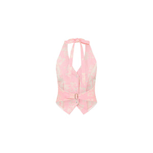 Halter Open Back Vest - Pixie Denim