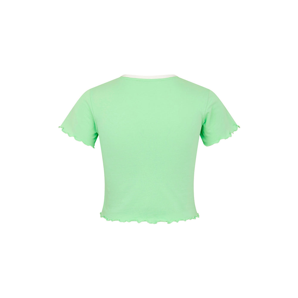 Lettuce Cropped Mini Tee - Apple Sorbet