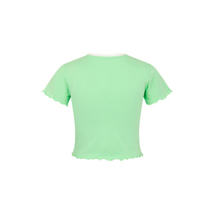 Lettuce Cropped Mini Tee - Apple Sorbet