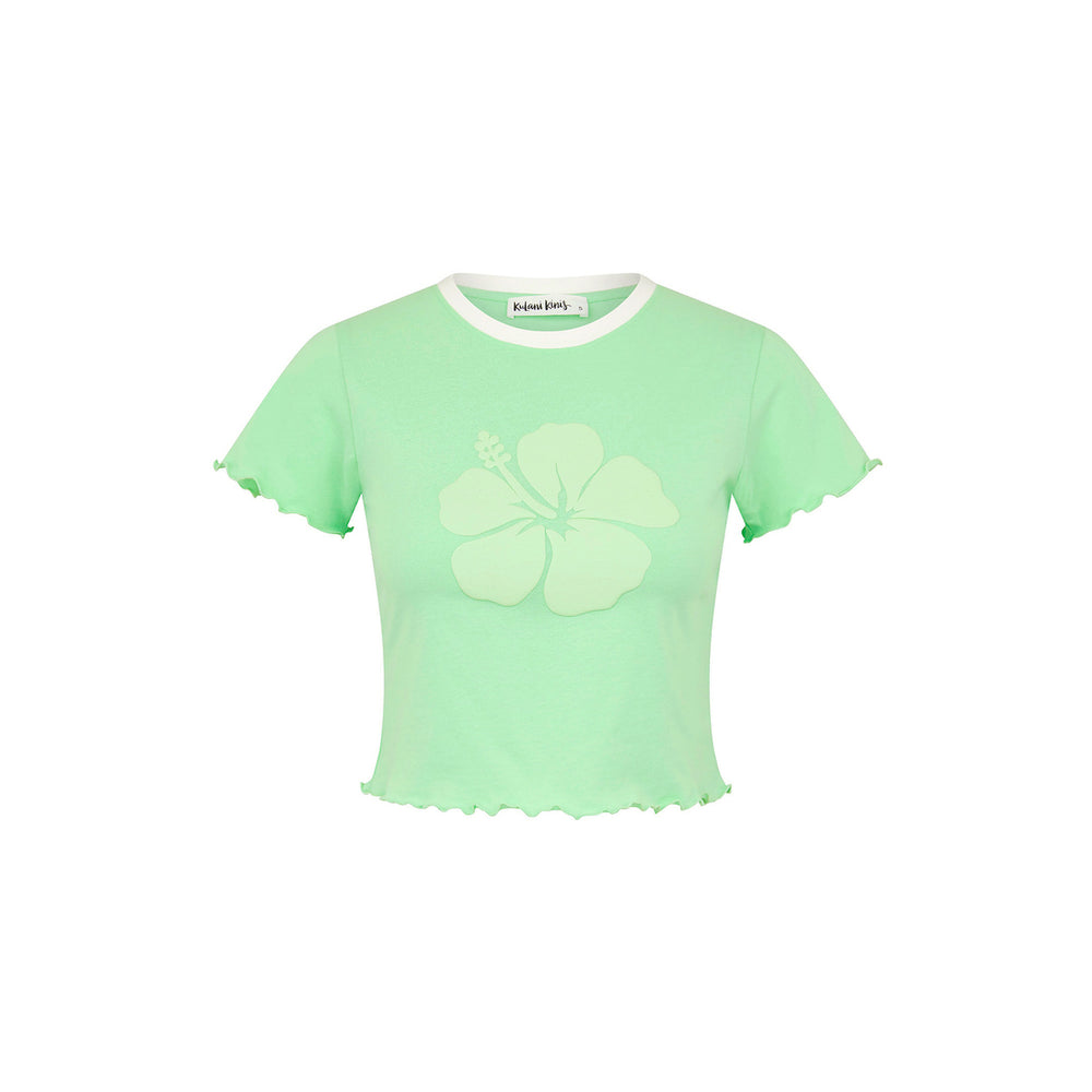 Lettuce Cropped Mini Tee - Apple Sorbet