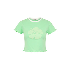 Lettuce Cropped Mini Tee - Apple Sorbet