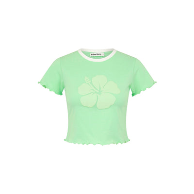 Lettuce Cropped Mini Tee - Apple Sorbet