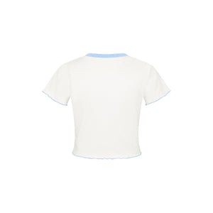 Lettuce Cropped Mini Tee - Blue Crush