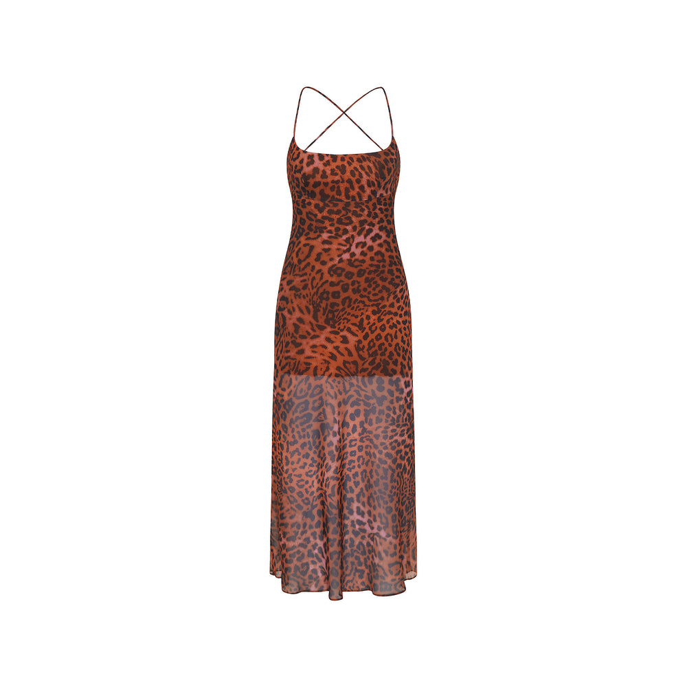Chiffon Maxi Dress - Leopard Lasso