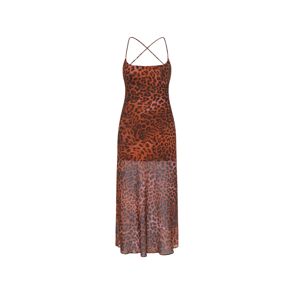 Chiffon Maxi Dress - Leopard Lasso