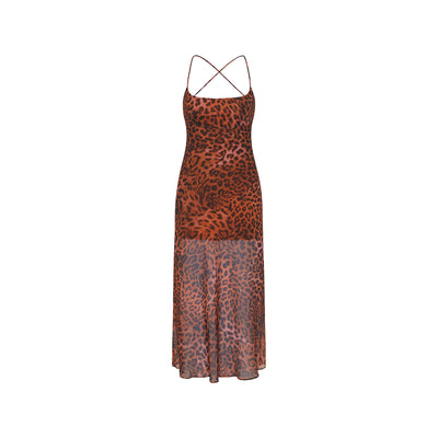 Chiffon Maxi Dress - Leopard Lasso