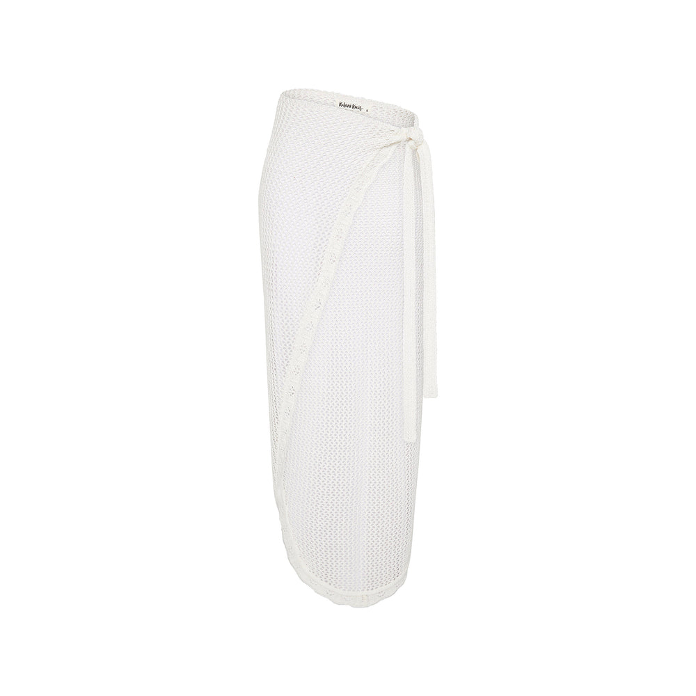Crochet Knit Maxi Sarong - Ivory