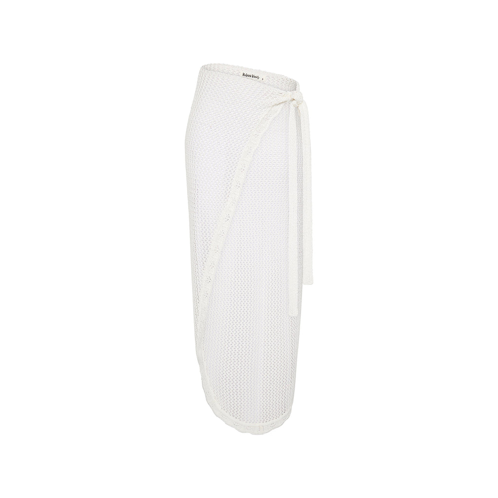 Crochet Knit Maxi Sarong - Ivory