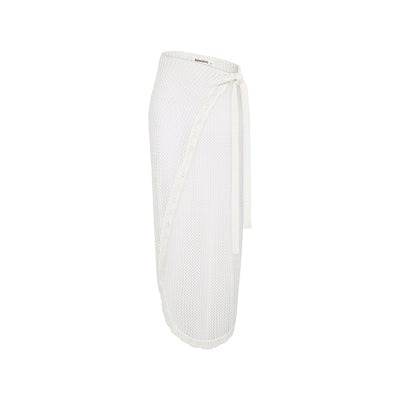 Crochet Knit Maxi Sarong - Ivory