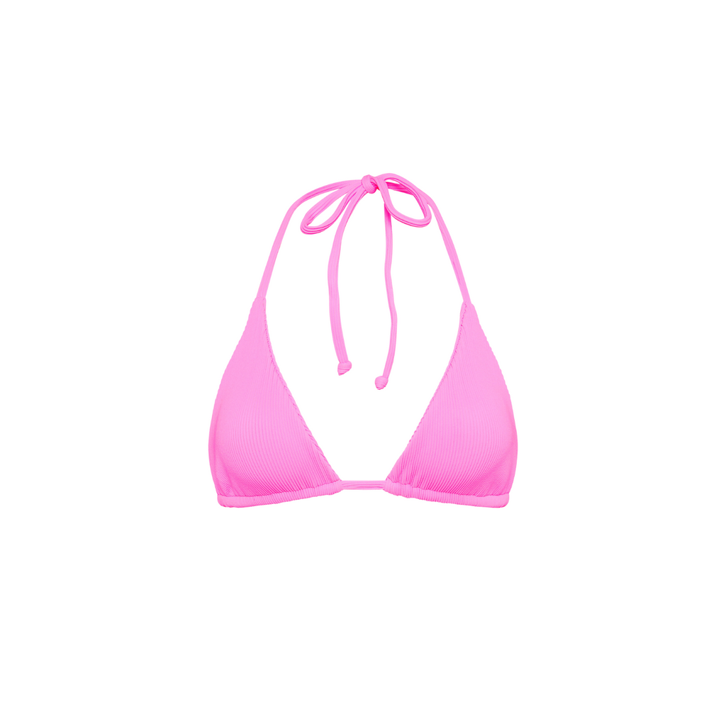 Slide Triangle Bikini Top - Bubblegum Pink Ribbed
