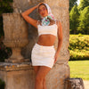 Applique Jean Mini Skirt - Chantilly Denim