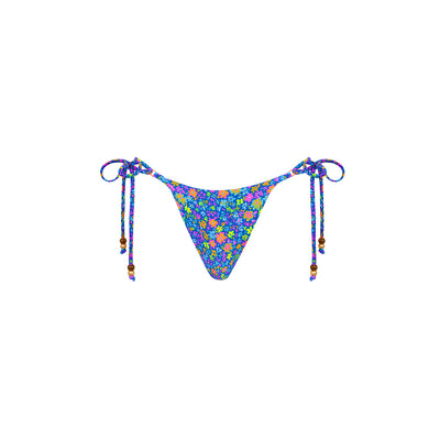 Thong Tie Side Bikini Bottom - Electric Bloom