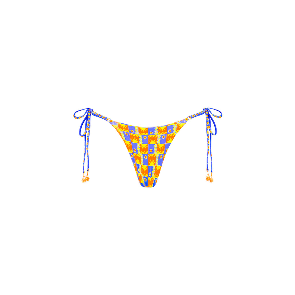 Thong Tie Side Bikini Bottom - Sunburst