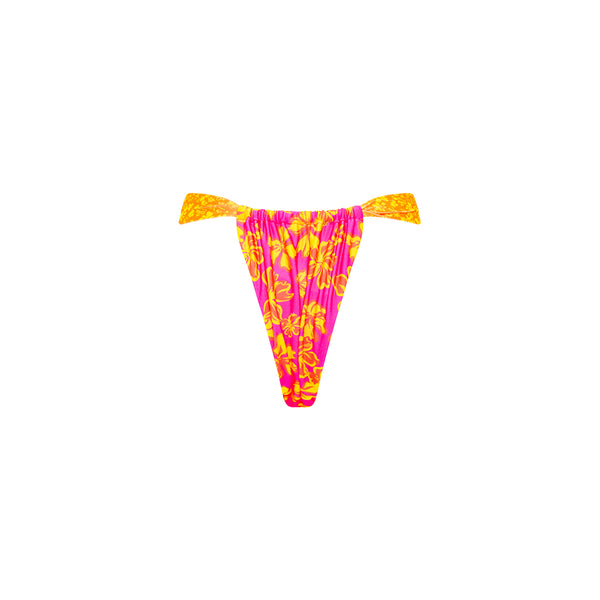 Ruched Thong Bikini Bottom - Island Dreamer