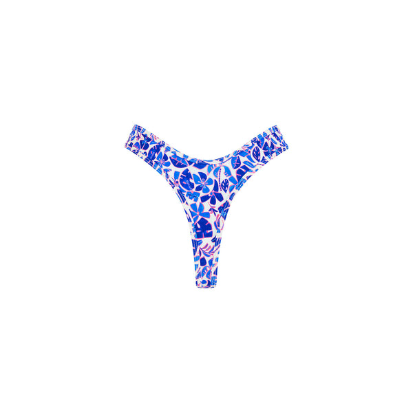 High Leg Thong Bikini Bottom - Ocean Colada