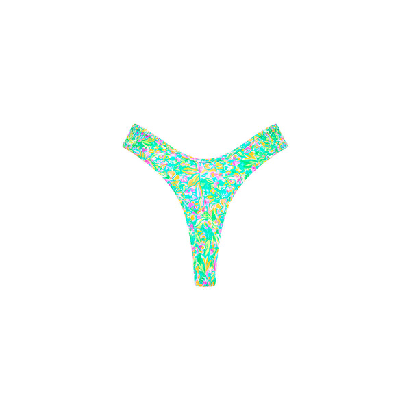 High Leg Thong Bikini Bottom - Spring Fling