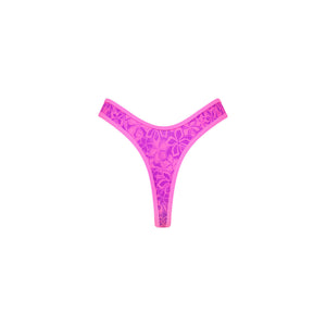 High Leg Thong Bikini Bottom - Bubble Berry
