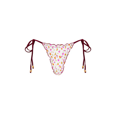 Lettuce Edge Thong Tie Bikini Bottom - Rosie Posie