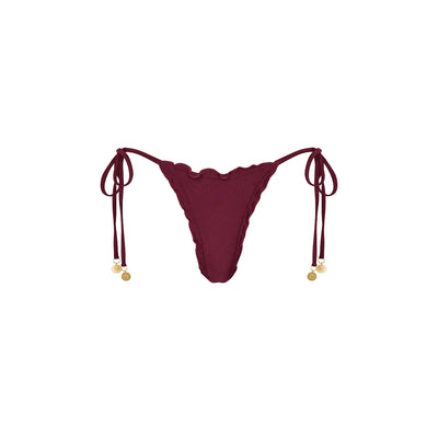 Lettuce Edge Thong Tie Bikini Bottom - Sangria