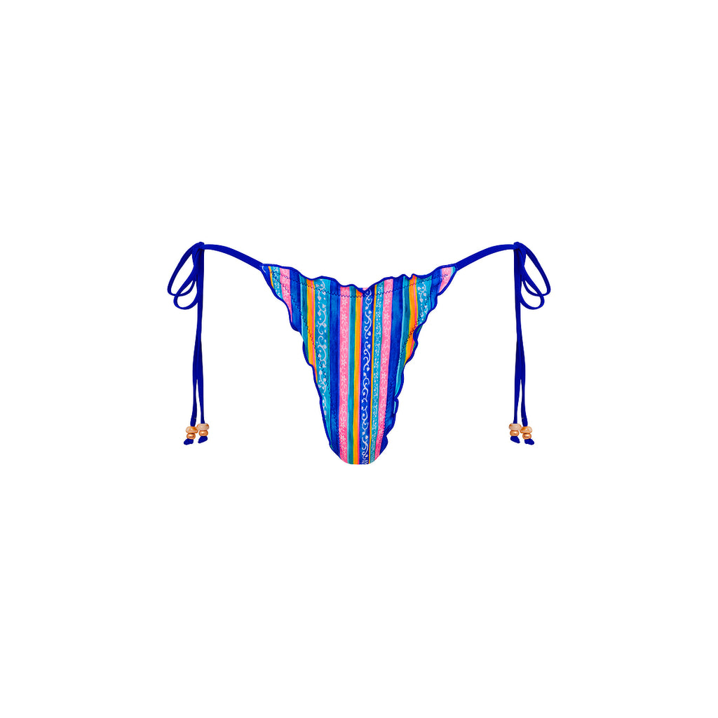 Lettuce Edge Thong Tie Bikini Bottom - Lone Ranger