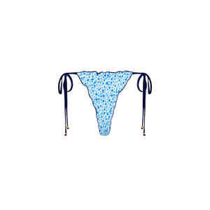 Lettuce Edge Thong Tie Bikini Bottom - Dream Flower
