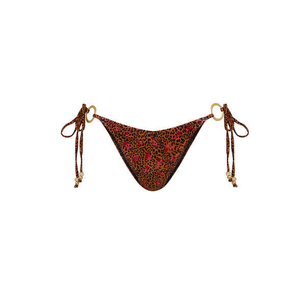 Ring Cheeky Tie Bikini Bottom - Wild Rose