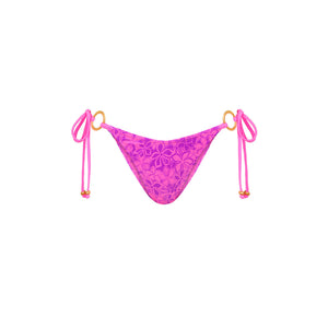 Ring Cheeky Tie Bikini Bottom - Bubble Berry