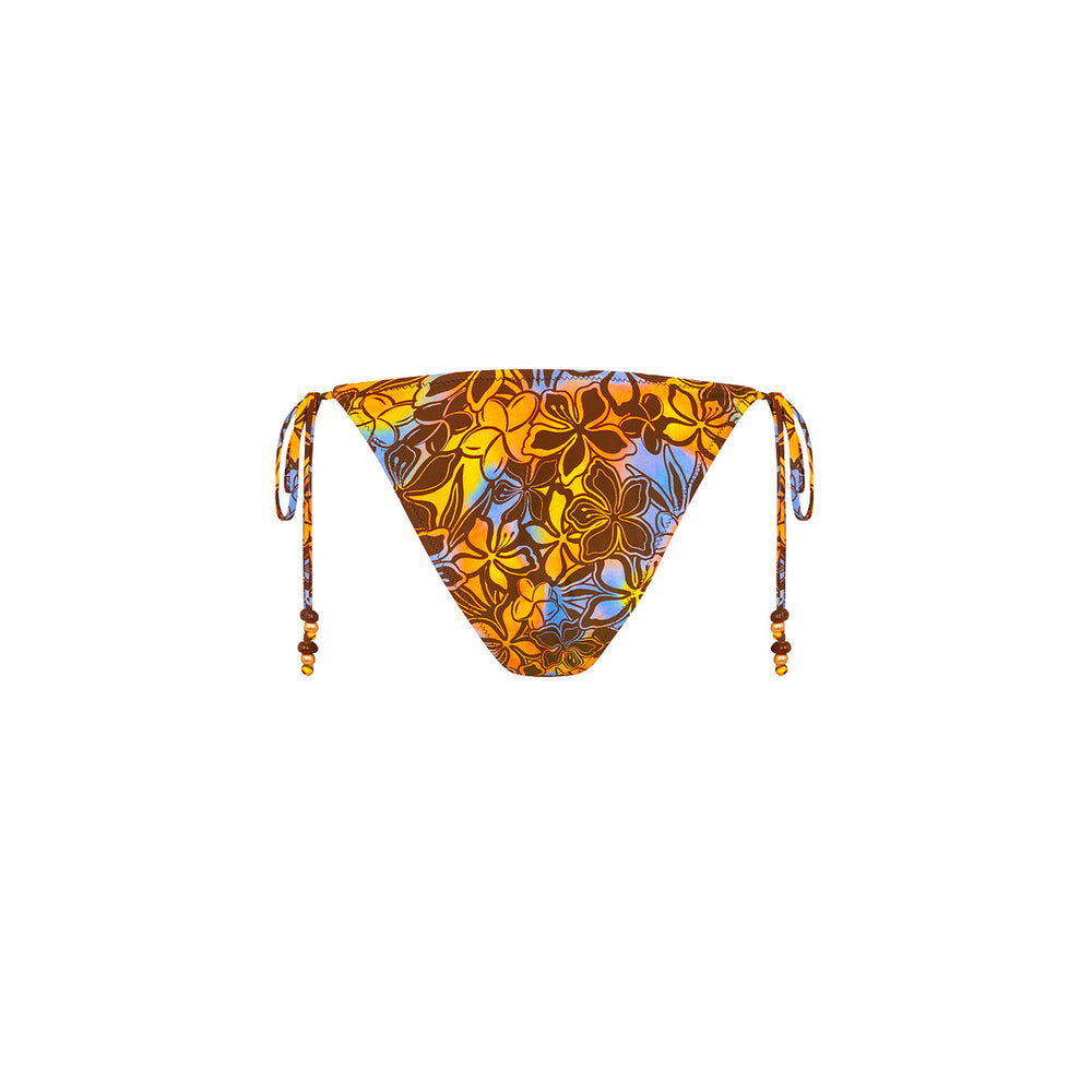 Dipped Cheeky Tie Bikini Bottom - Frangipani Fizz