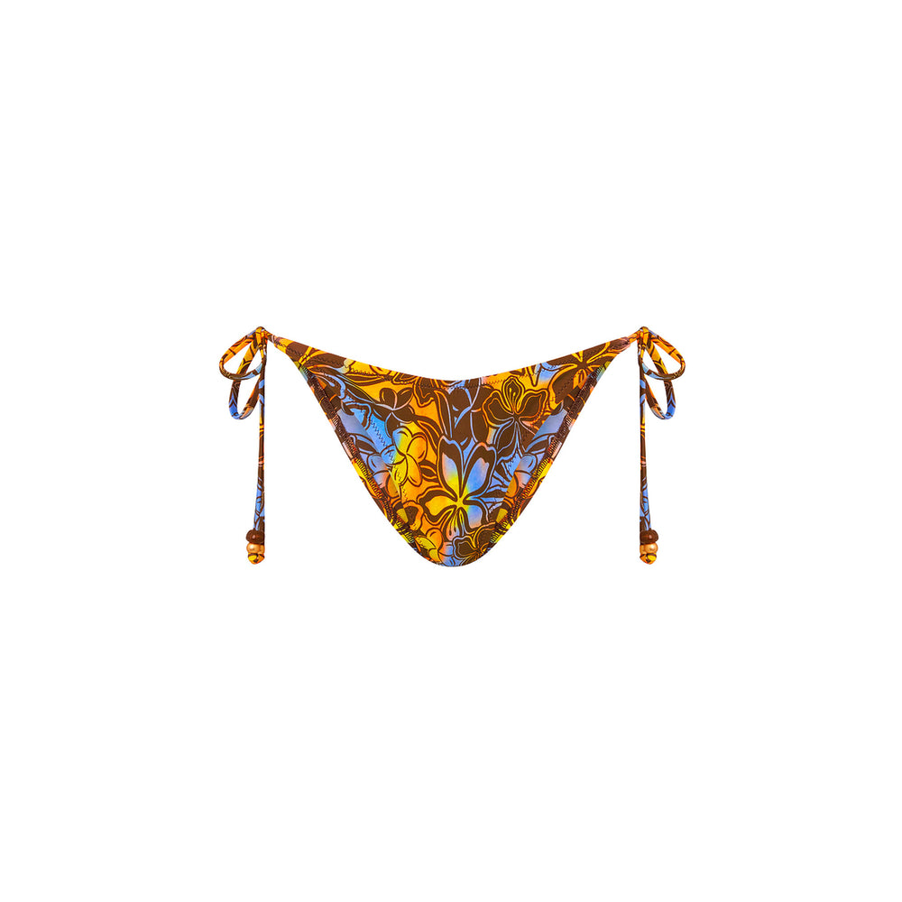 Dipped Cheeky Tie Bikini Bottom - Frangipani Fizz