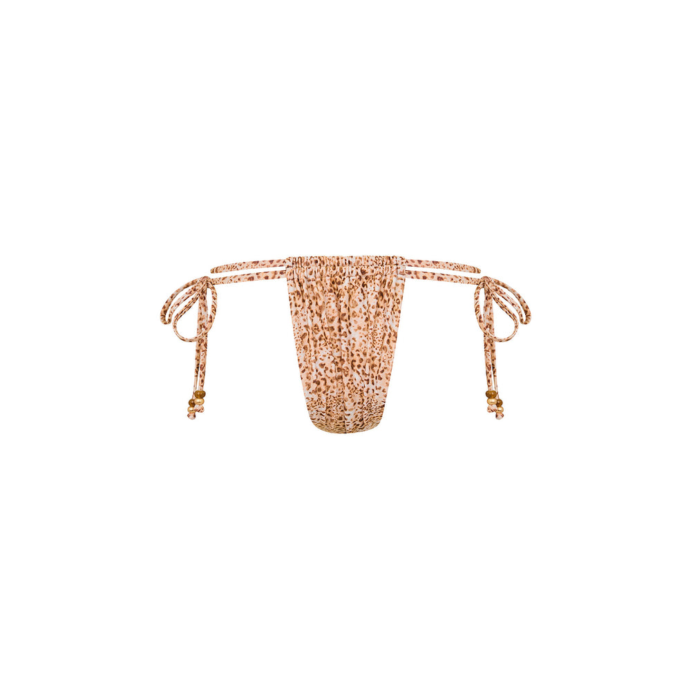 Tie Ruched Thong Bikini Bottom - Wild Skies