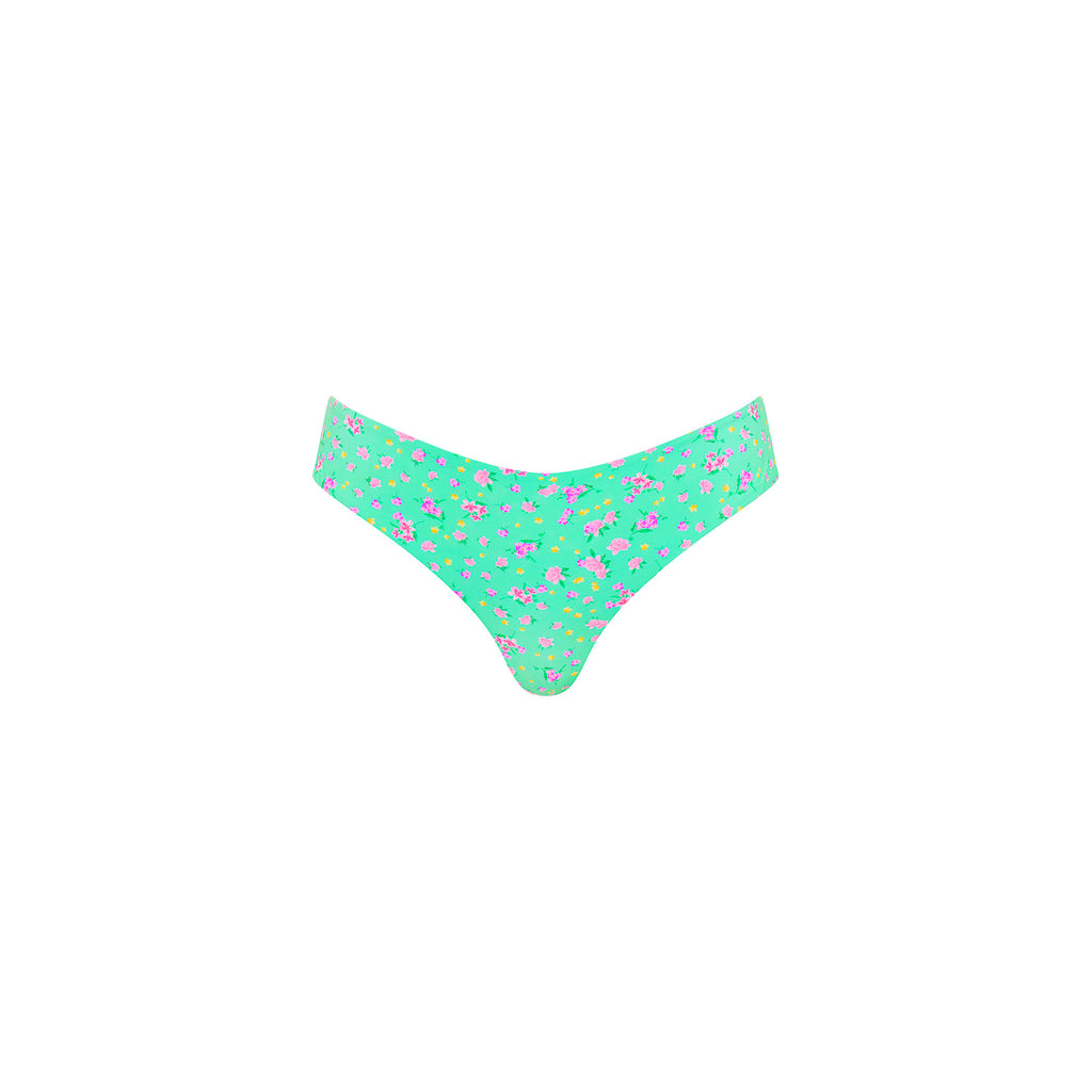 Lettuce Frill Thong Bikini Bottom - Mint Macaron