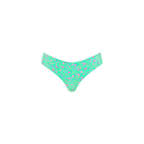 Lettuce Frill Thong Bikini Bottom - Mint Macaron