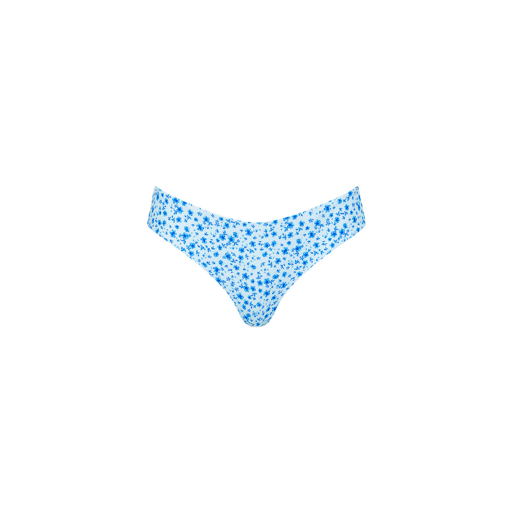 Lettuce Frill Thong Bikini Bottom - Dream Flower