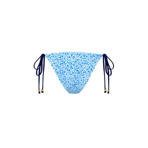 Shirred Dipped Cheeky Tie Bikini Bottom - Dream Flower