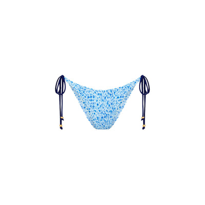Shirred Dipped Cheeky Tie Bikini Bottom - Dream Flower