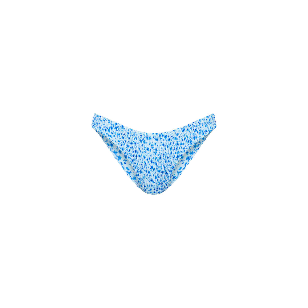 Shirred Minimal Full Coverage Bikini Bottom - Dream Flower