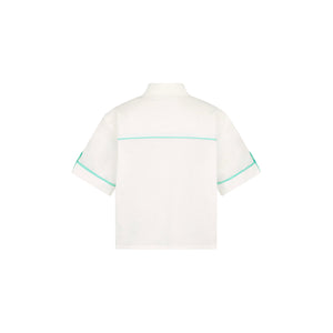 Cropped Button Up Shirt - Crystal Tides