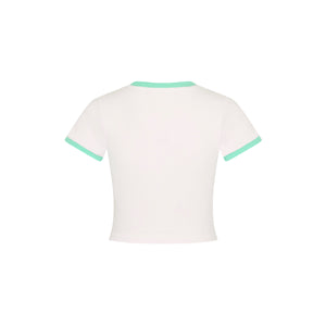 Printed Crop Baby Tee - Ocean Honey