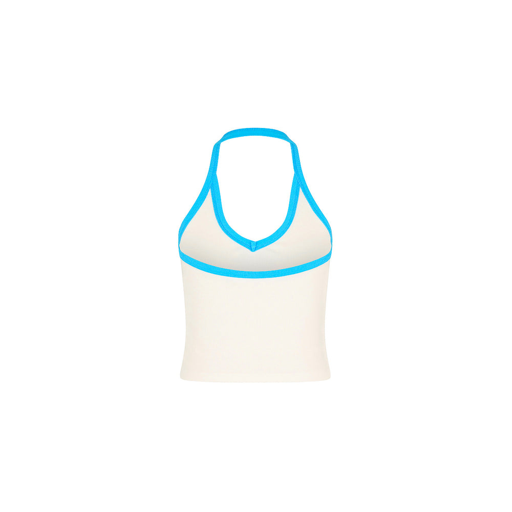 Embroidered Dip Halter Tank - Sun Drunk