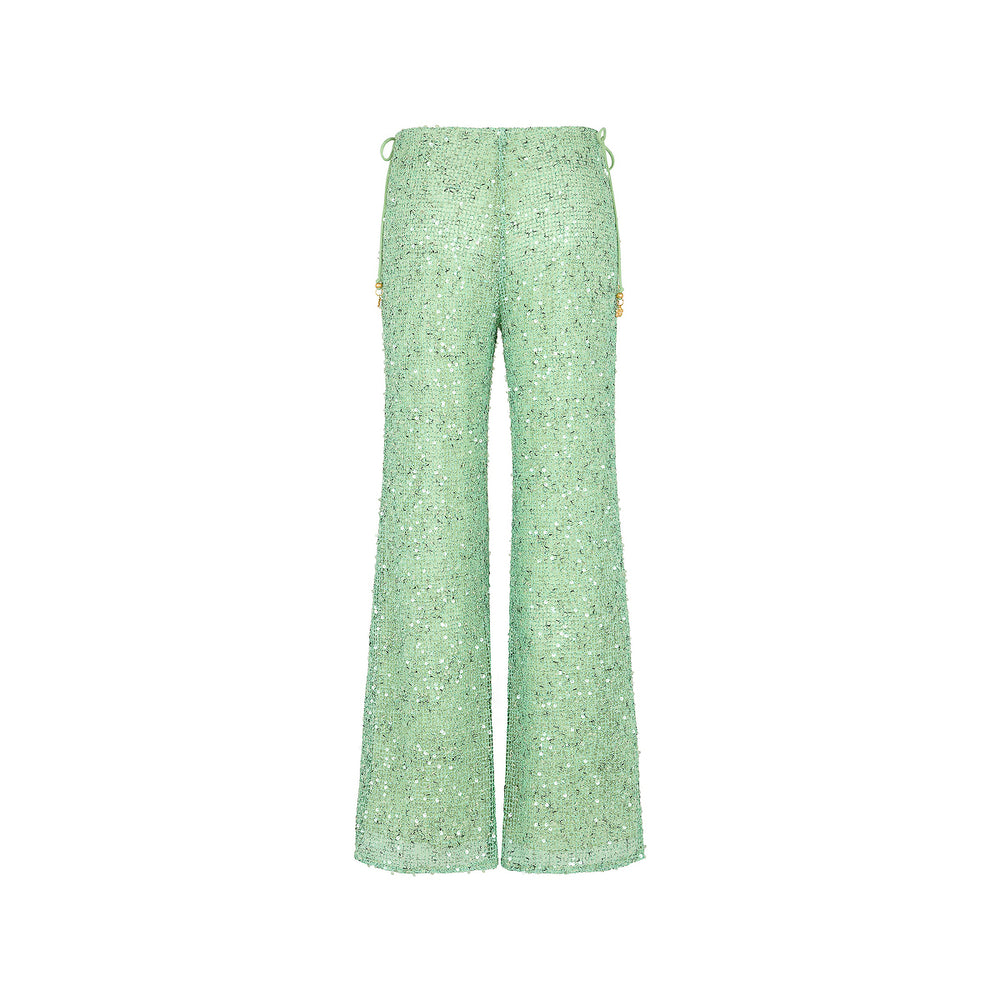 Flare Tie Side Pants - Sea Spritz