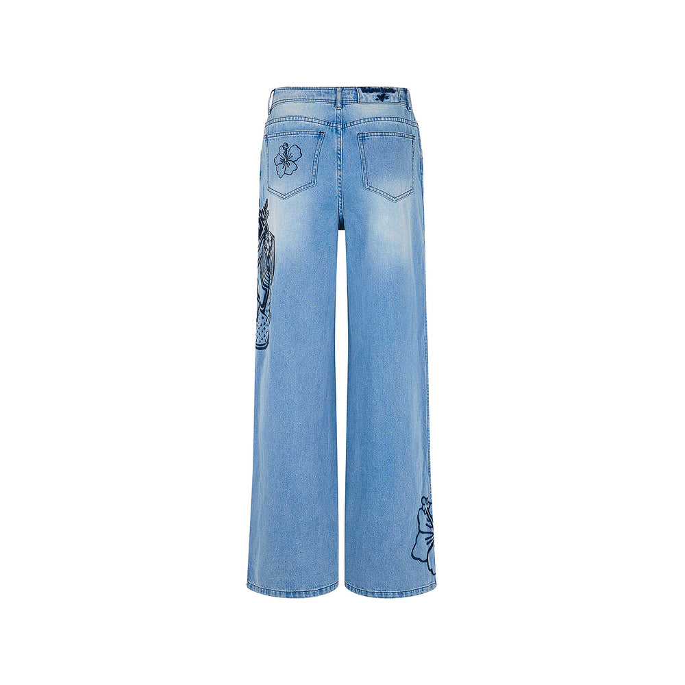 Embroidered Straight Leg Jean - Sun Drunk