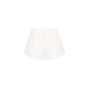 Embroidered Track Shorts - Whipped White